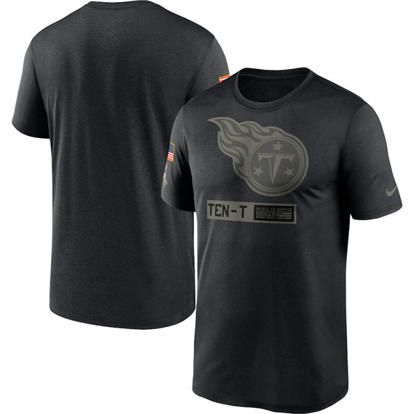 Men's Tennessee Titans Black NFL 2020 Salute To Service Performance T-Shirt
